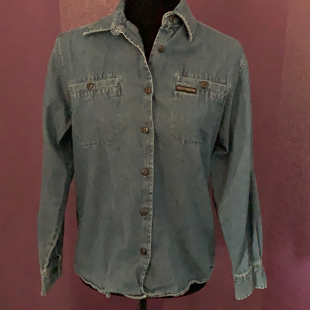 Ladies Denim Harley Davidson Shirt